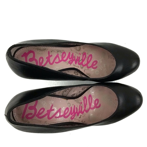 Betseyville Sequin Glitter Platform Heels Black 7 - Picture 6 of 7